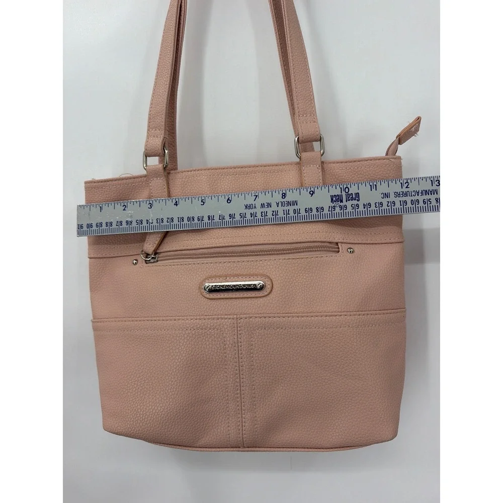Stone Mountain USA Pink Pebbled Bonded Leather Tote Bag 9AF995-2